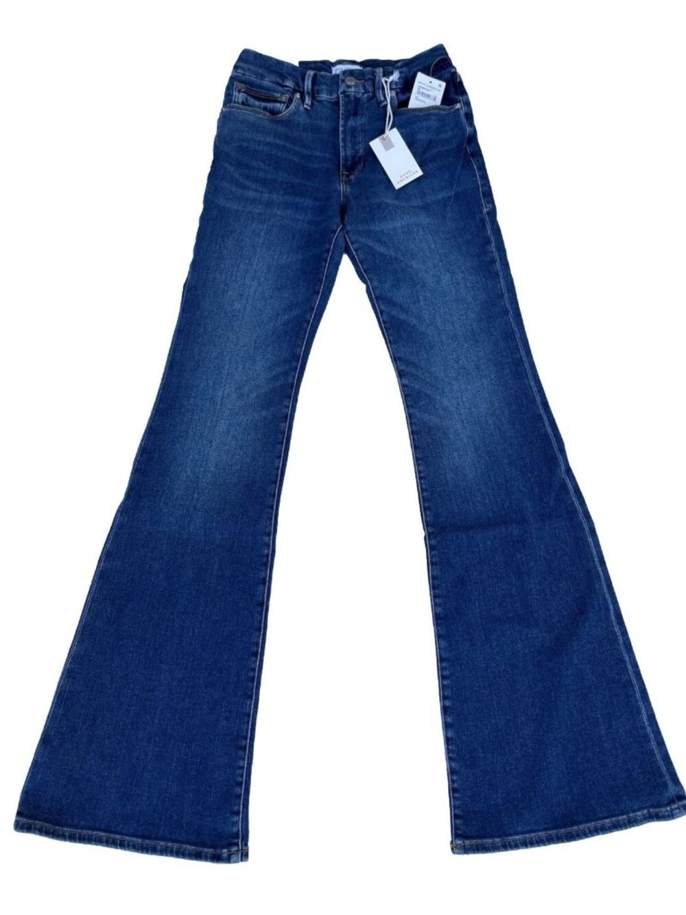 Good American Good Legs Flare Jeans Sz 4 15 NWT Cashmere Blend High Rise - Picture 3 of 15
